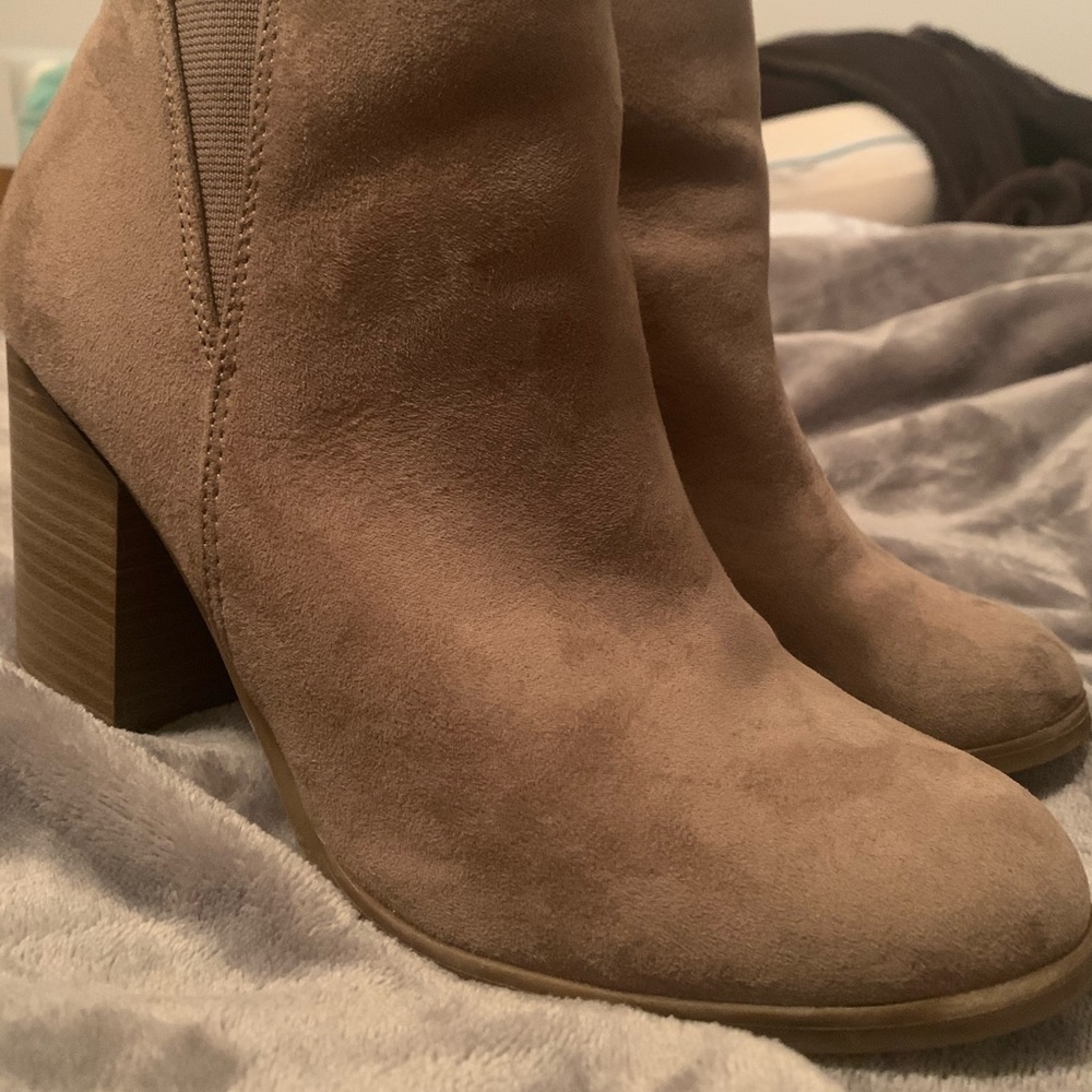 Tan booties worn once size 8